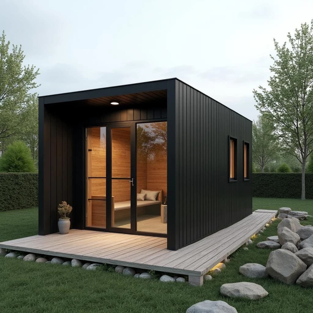 Kontejnerová sauna - realizace 2