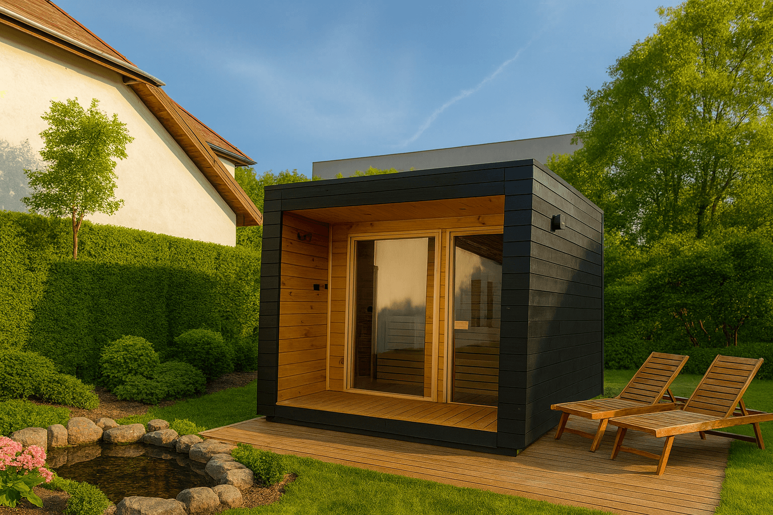 Samostatná sauna 3×2,5 m - hlavní pohled